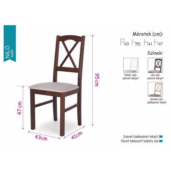 Flóra Plusz asztal + 6 db Niló szék