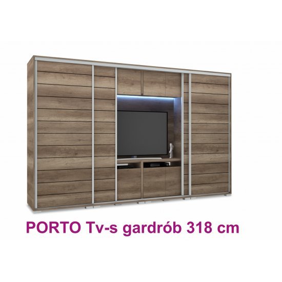 Porto Tv-s gardrób 318 cm