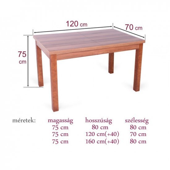 Berta asztal + 4 db Berta-Lux szék
