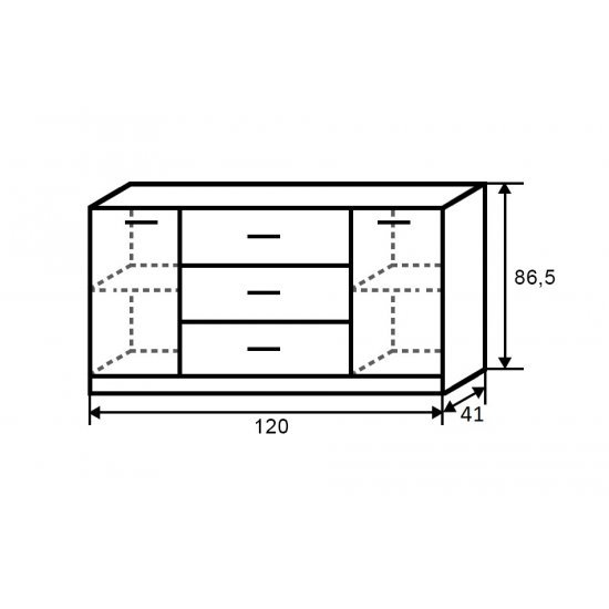 Srevol komód 120 cm