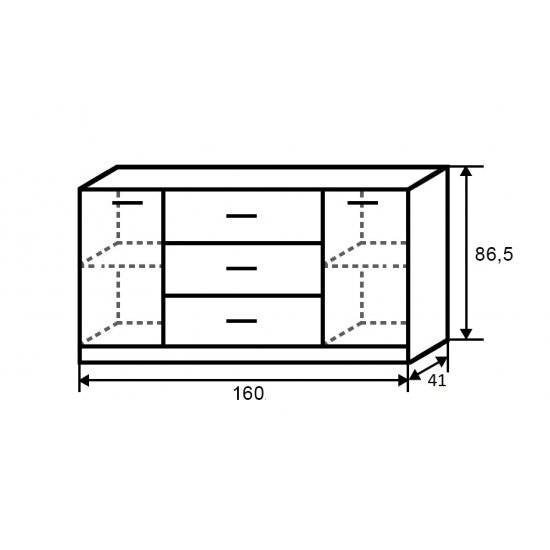 Srevol komód 160 cm