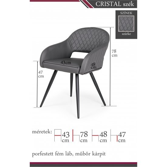 Fanni asztal + 4 db Cristal szék