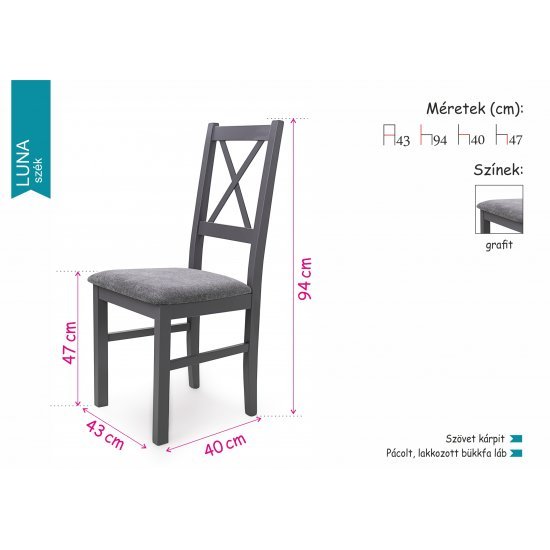 Prága asztal + 6 db Luna szék