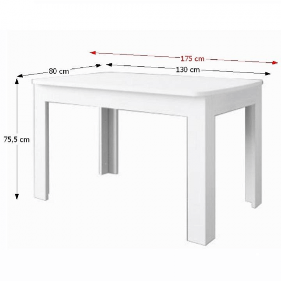 TIFFY-OTILIA Kihúzható étkezőasztal, 130-175x80 cm 15