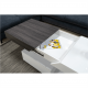 MELIDA Dohányzó asztal, fehér fény/szürke fa design