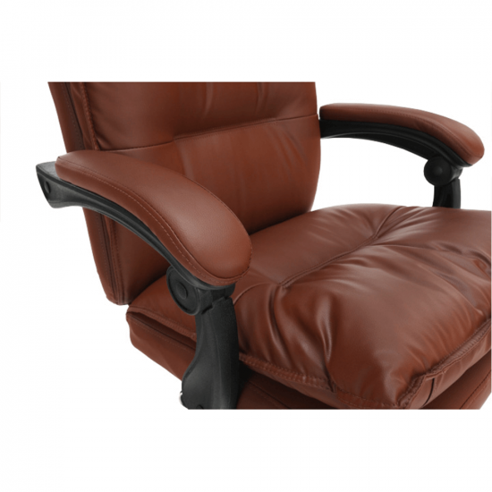 DRAKE Irodai szék lábtartóval, textilbőr barna