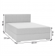 FERATA Boxspring típusú ágy 120x200, világosszürke KOMFORT