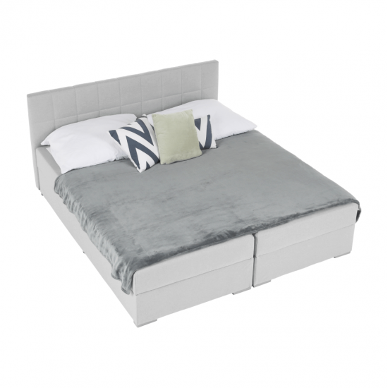 FERATA Boxspring típusú ágy 180x200, világosszürke KOMFORT