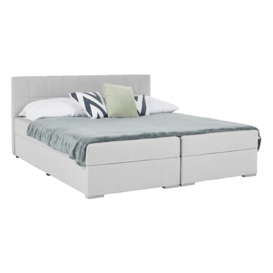 FERATA Boxspring típusú ágy 180x200, világosszürke KOMFORT