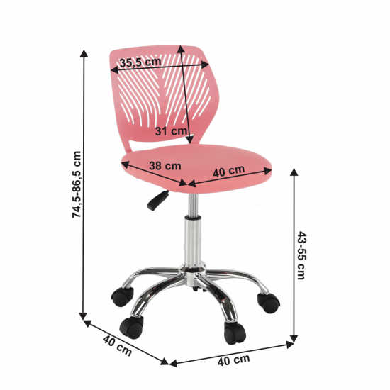 SELVA Forgószék, rózsaszín/króm