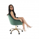 EROL irodai szék, zöld Velvet szövet/arany