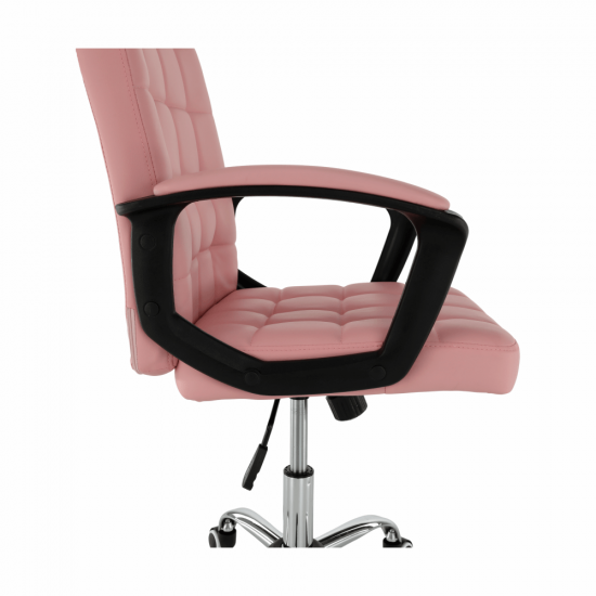 RULIS Irodai szék, rózsaszín textilbőr 