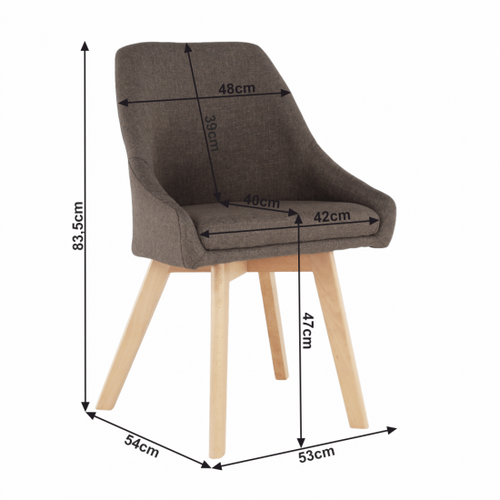 TEZA Étkező szék, barna/bükkfa