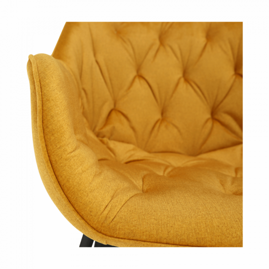 FEDRIS Dizájnos fotel, sárga Velvet anyag