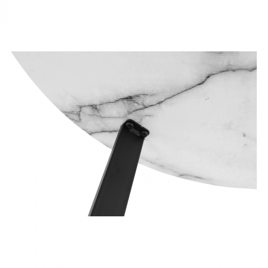 SALINO Dohányzóasztal, fehér márvány/fekete érc