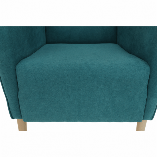 BREDLY Kényelmes fotel, türkíz/bükk