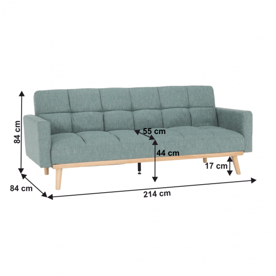 MAVERA Kanapé ágyfunkcióval, mentol