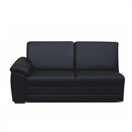 BITER 3-személyes kanapé támasztékkal, textilbőr fekete, balos 3 1B