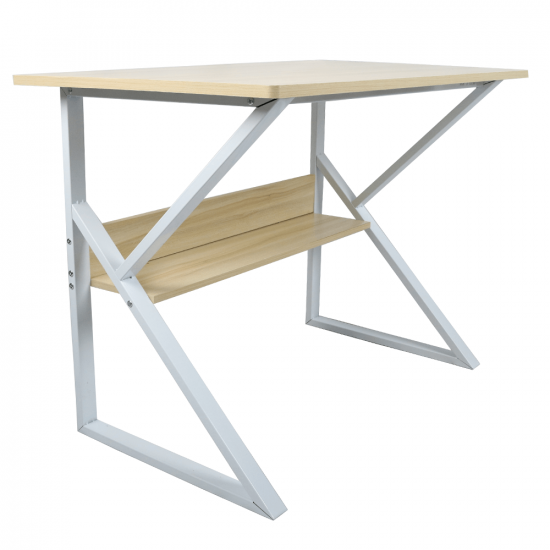 TARCAL Polcos íróasztal, természetes tölgyfa/fehér 80