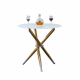 DONIO Étkezőasztal/dohányzóasztal, fehér/gold króm arany, átmérő 80 cm