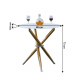 DONIO Étkezőasztal/dohányzóasztal, fehér/gold króm arany, átmérő 80 cm