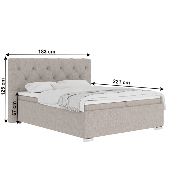 MORINA Boxspring ágy 160x200, szürkésbarna Taupe