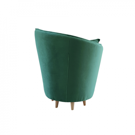 ROUND Fotel Art Deco stílusban, smaragd Kronos szövet/tölgy NEW