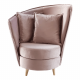 ROUND Fotel Art Deco stílusban, rózsaszín Kronos szövet/tölgy NEW