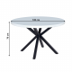 MEDOR Étkezőasztal, fehér matt/fekete, átmérő 120 cm