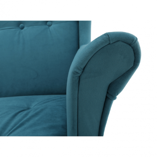 RUFINO Füles fotel, petróleum/bükk 2 NEW