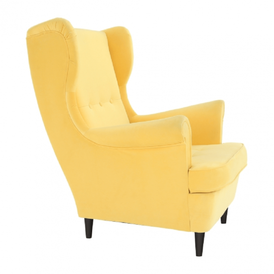 RUFINO Füles fotel, sárga/wenge 2 NEW
