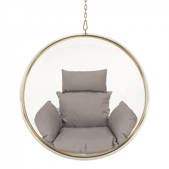 BUBBLE Függő fotel, átlátszó/arany/szürke TYP 1