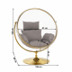 BUBBLE Függő fotel állvánnyal, átlátszó/arany/szürke TYP 2