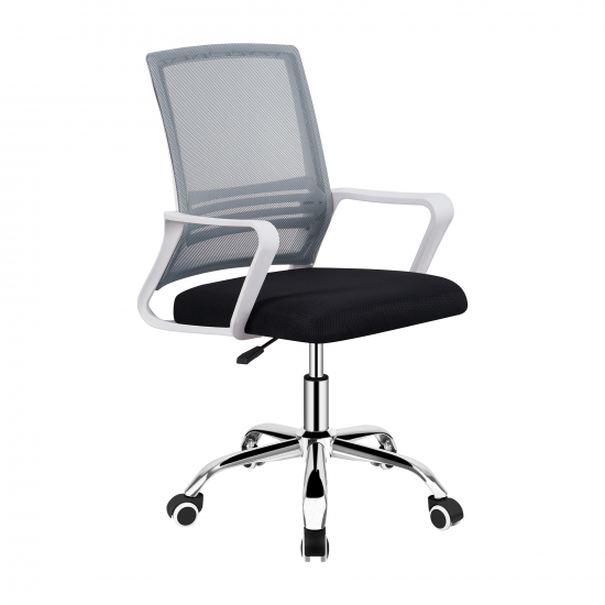 APOLO Irodai szék, hálószövet szürke/szövet fekete/műanyag fehér 2 NEW