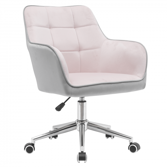 FELTON Irodai szék, Velvet szövet rózsaszín/szürke NEW