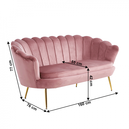 NOBLIN Luxus heverő, 2,5-es ülés, rózsaszín/arany, Art-deco
