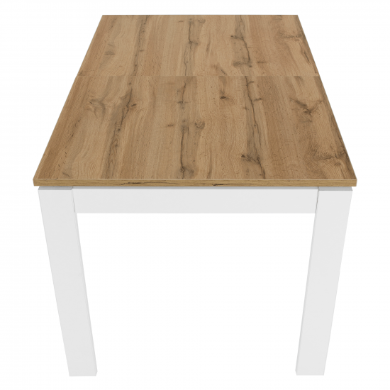 VILGO Kihúzható asztal, fehér/wotan tölgy 135-184x86 cm