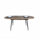 TAMERON Étkezőasztal, széthúzható, tölgy/fekete 150-190x75 cm