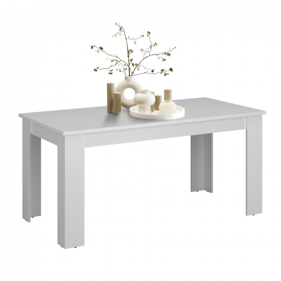 ERODIN Széthúzható étkezőasztal, fehér, 160-210x90 cm