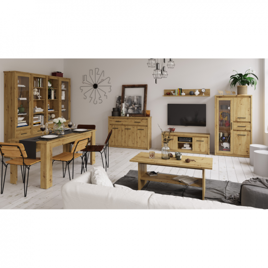AIRON Széthúzható étkezőasztal, artisan tölgy, 160-210x80 cm