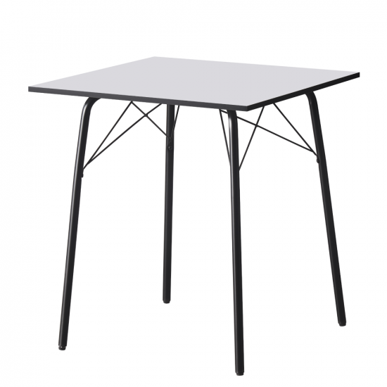 NALAK Étkezőasztal, fehér/fekete, 70x70x75 cm TYP 1