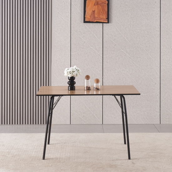 NALAK Étkezőasztal, artisan tölgy/fekete, 120x75x75 cm TYP 2