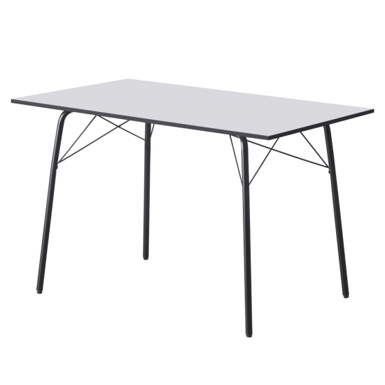 NALAK Étkezőasztal, fehér/fekete, 120x75x75 cm TYP 2