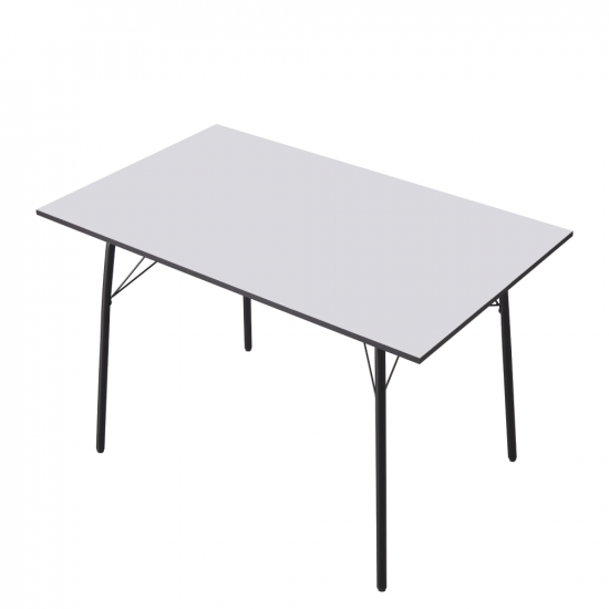 NALAK Étkezőasztal, fehér/fekete, 120x75x75 cm TYP 2