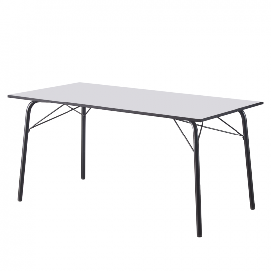 NALAK Étkezőasztal, fehér/fekete, 160x80x75 cm TYP 3