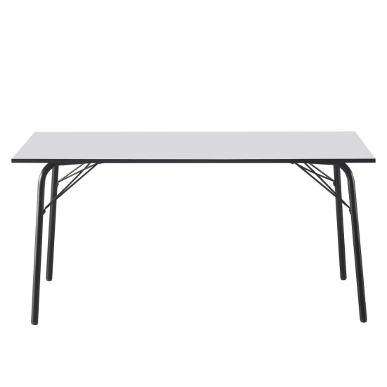 NALAK Étkezőasztal, fehér/fekete, 160x80x75 cm TYP 3