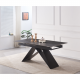 MAJED Kihúzható étkezőasztal, beton/fekete, 160-200x90 cm