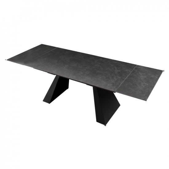 SALAL Kihúzható étkezőasztal, grafit/fekete, 160-240x90 cm