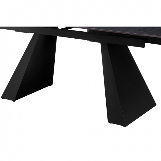SALAL Kihúzható étkezőasztal, grafit/fekete, 160-240x90 cm
