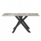 ZENOS Étkezőasztal, világosszürke/fekete, 160x90 cm